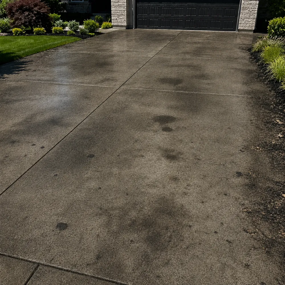 Before and after Driveway & Patio Cleaning