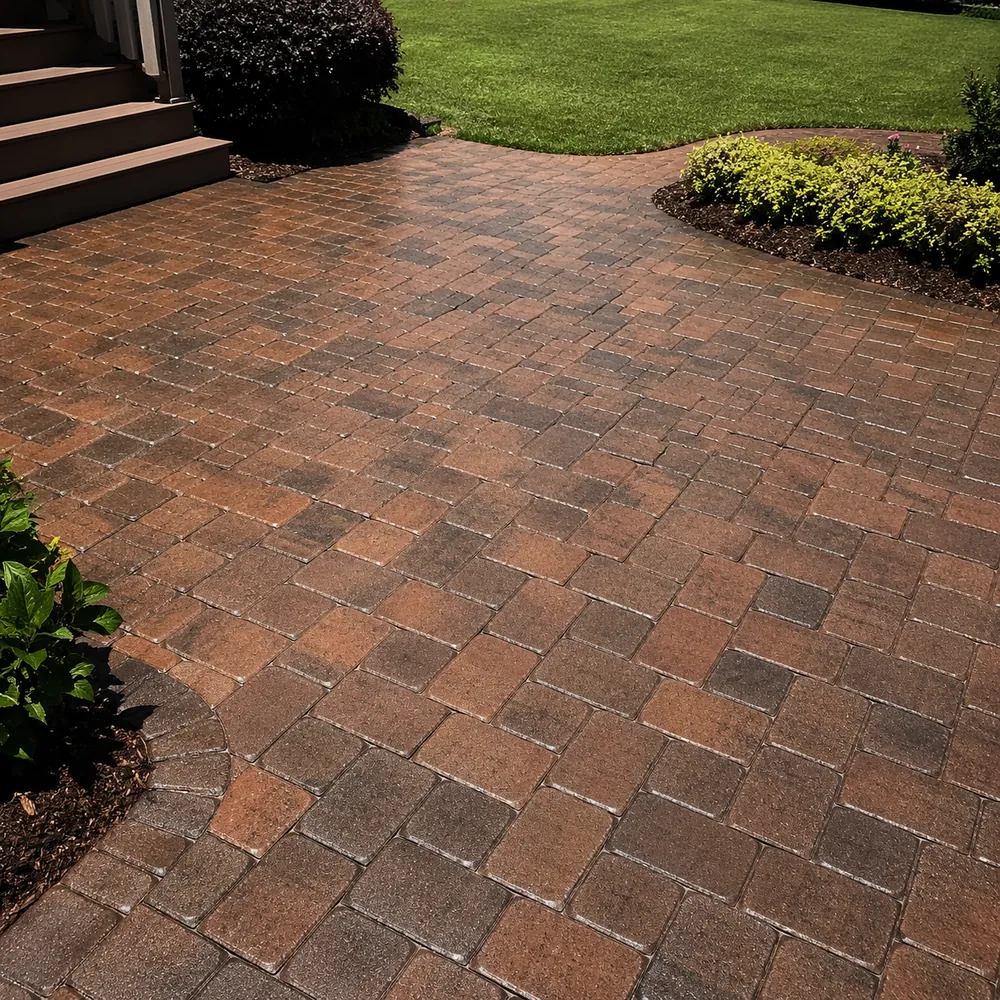 Before and after Driveway & Patio Cleaning