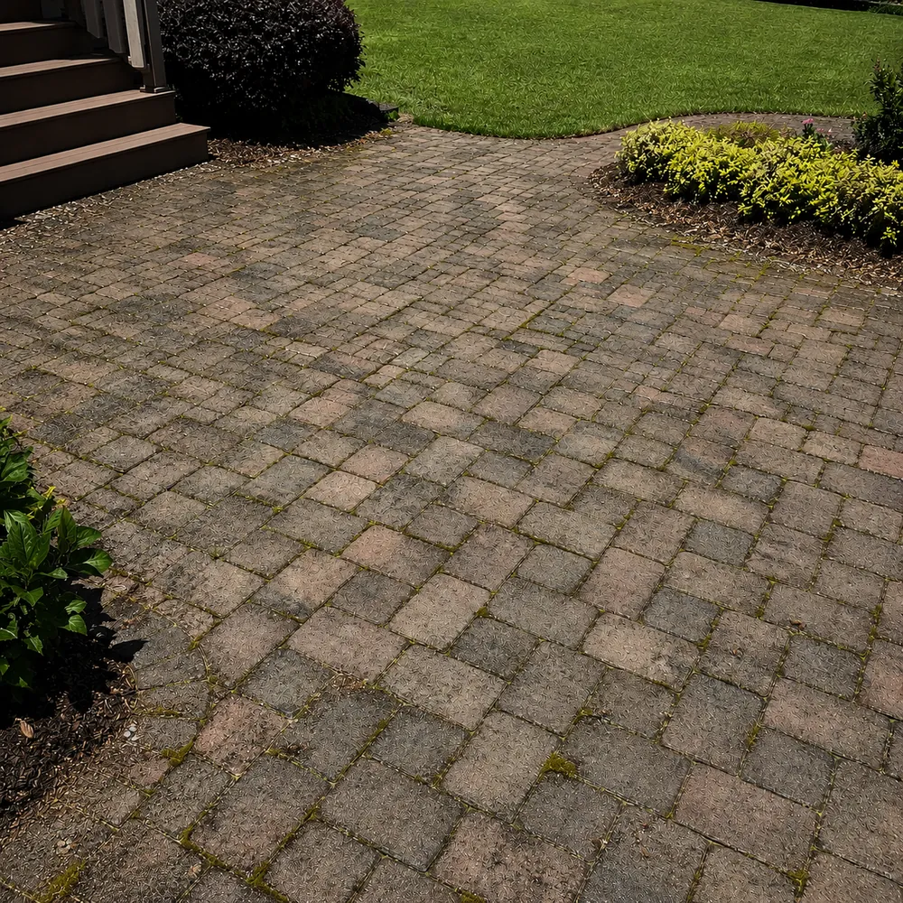 Before and after Driveway & Patio Cleaning